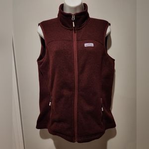 Orvis Burgundy Recycled Fleece Vest Mens Medium
